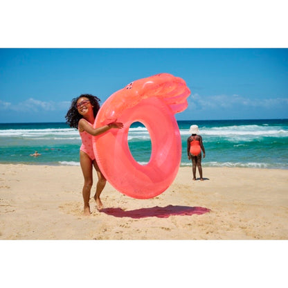 Luxe Pool Ring Shell Neon Coral