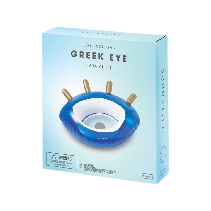 Luxe Pool Ring Greek Eye Blue