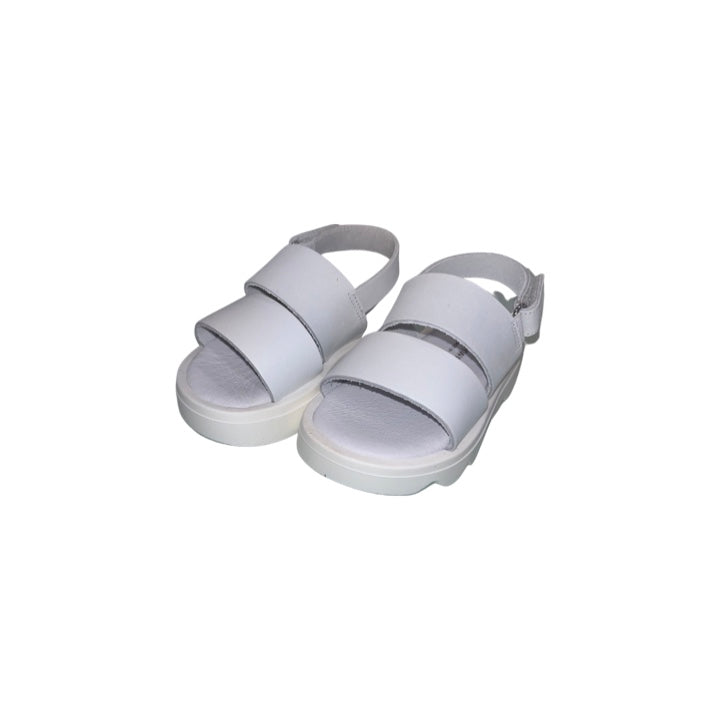 White Off & White Leather Sandal
