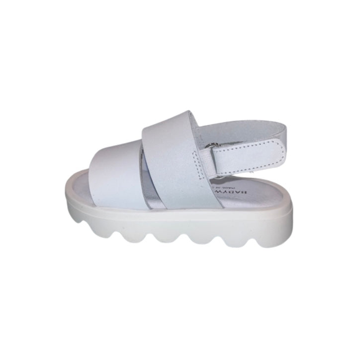 White Off & White Leather Sandal