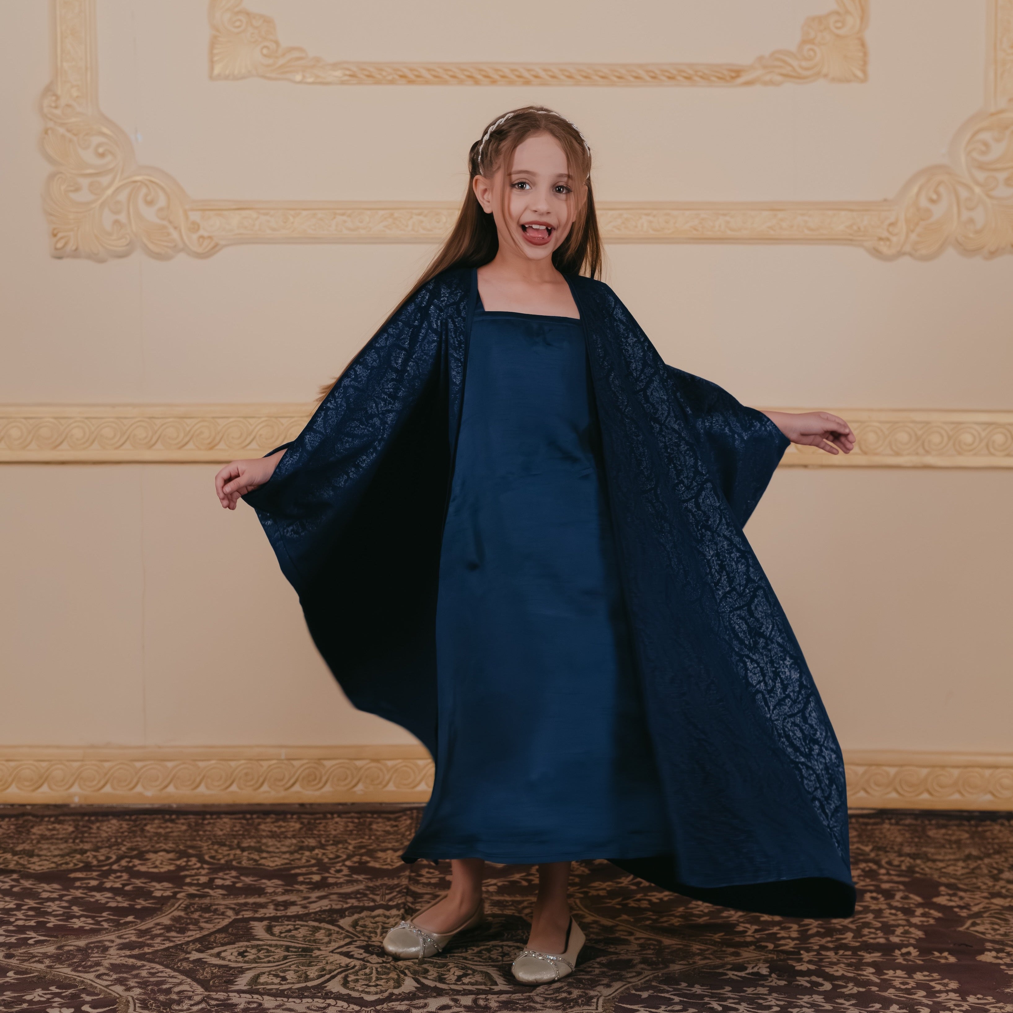 Noora Teal Bisht Set