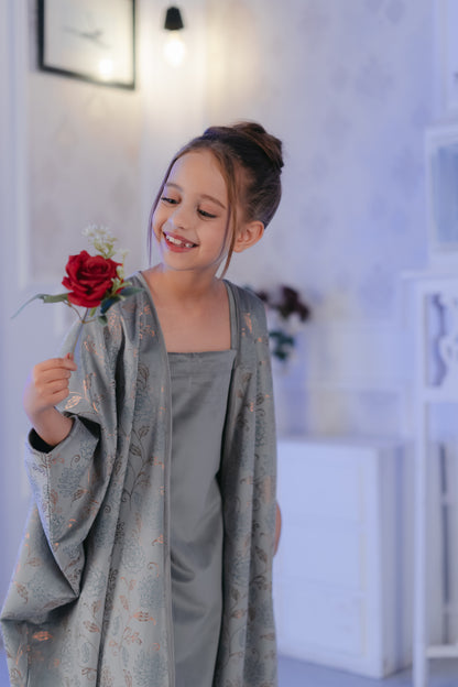 Ayla Silver Bisht Set