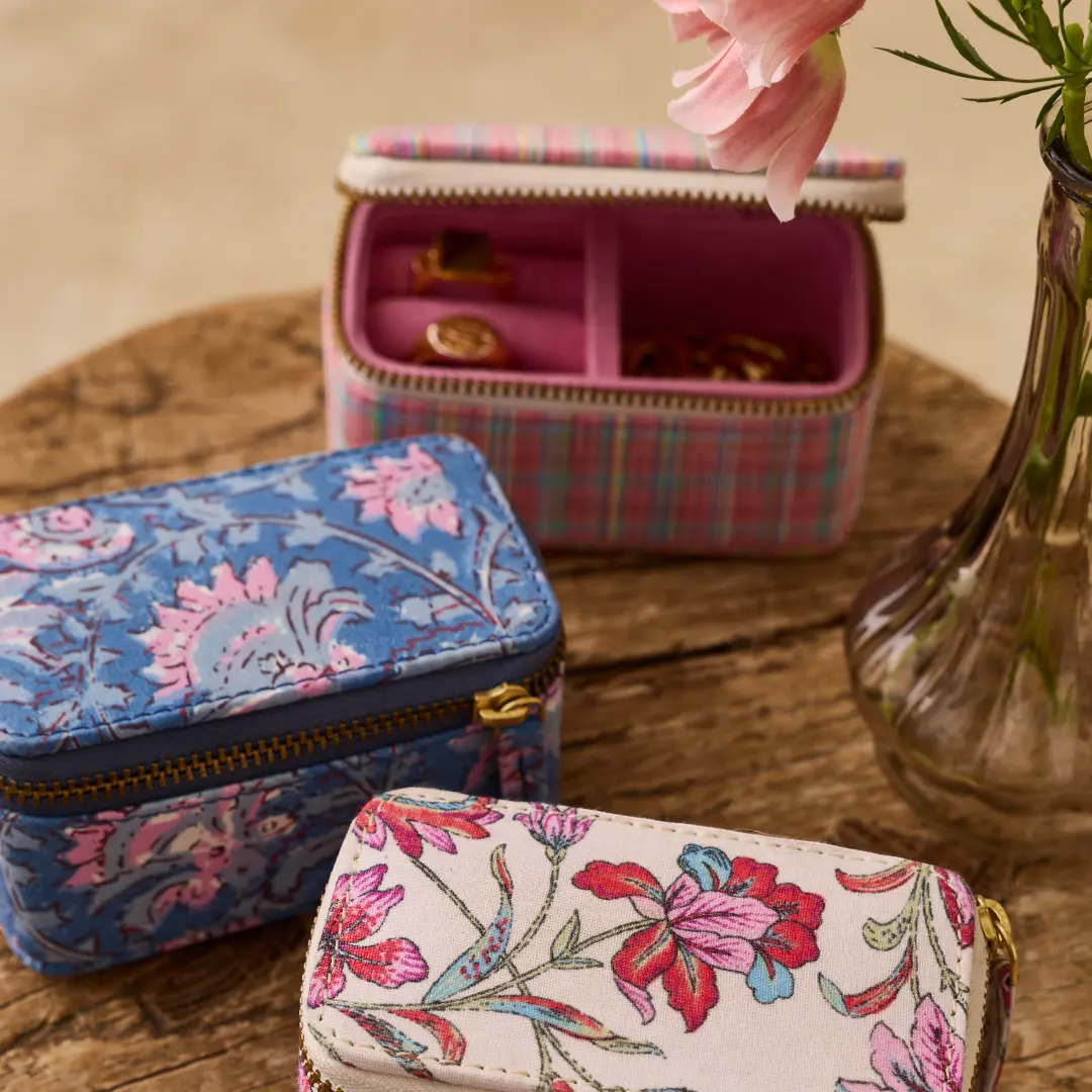 Soumaya Cream Floral Haven Travel Jewelry Box LOUISE MISHA
