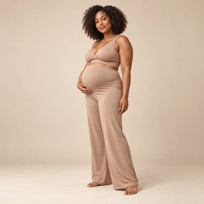 OONO lounge pants-Sand — maternity lookbook, look 04