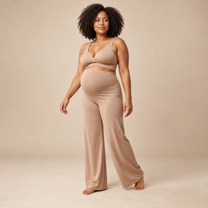 OONO lounge pants-Sand — maternity lookbook, look 05