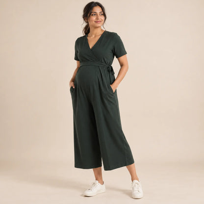 Amelia jumpsuit Green — maternity lookbook, look 01