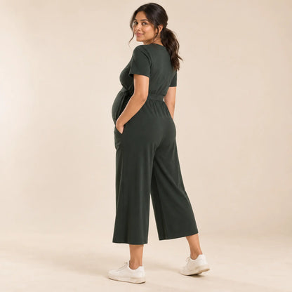 Amelia jumpsuit Green — maternity lookbook, look 02