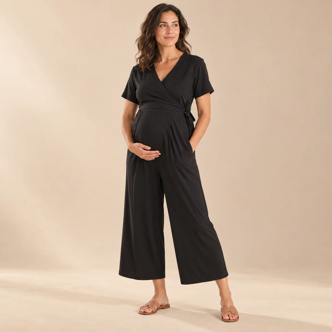 Amelia jumpsuit Black — maternity lookbook, look 01