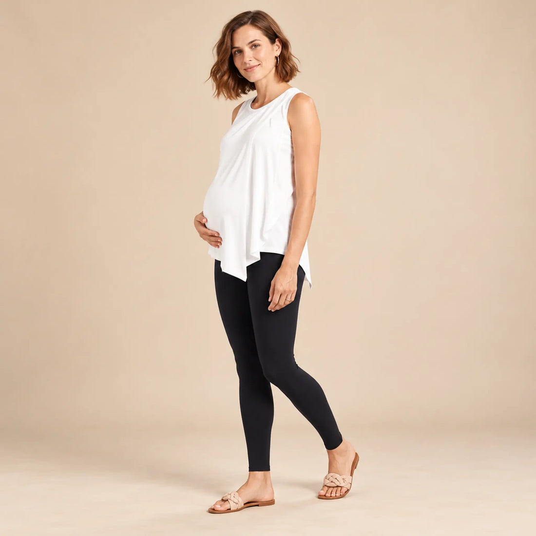 Annabel Asymmetrical Maternity &amp; Nursing Top — maternity lookbook, look 02