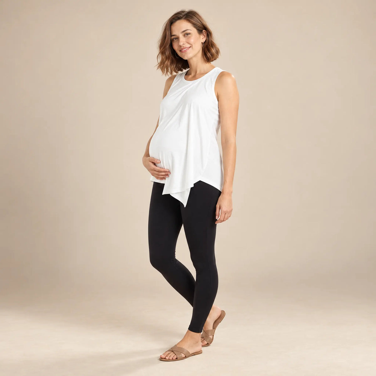 Annabel Asymmetrical Maternity &amp; Nursing Top — maternity lookbook, look 04