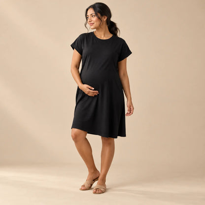 The-shirt dress — maternity lookbook, look 01