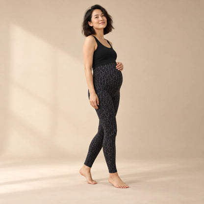 OONO leggings-leo print grey/black — maternity lookbook, look 02