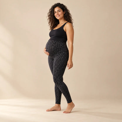 OONO leggings-leo print grey/black — maternity lookbook, look 04