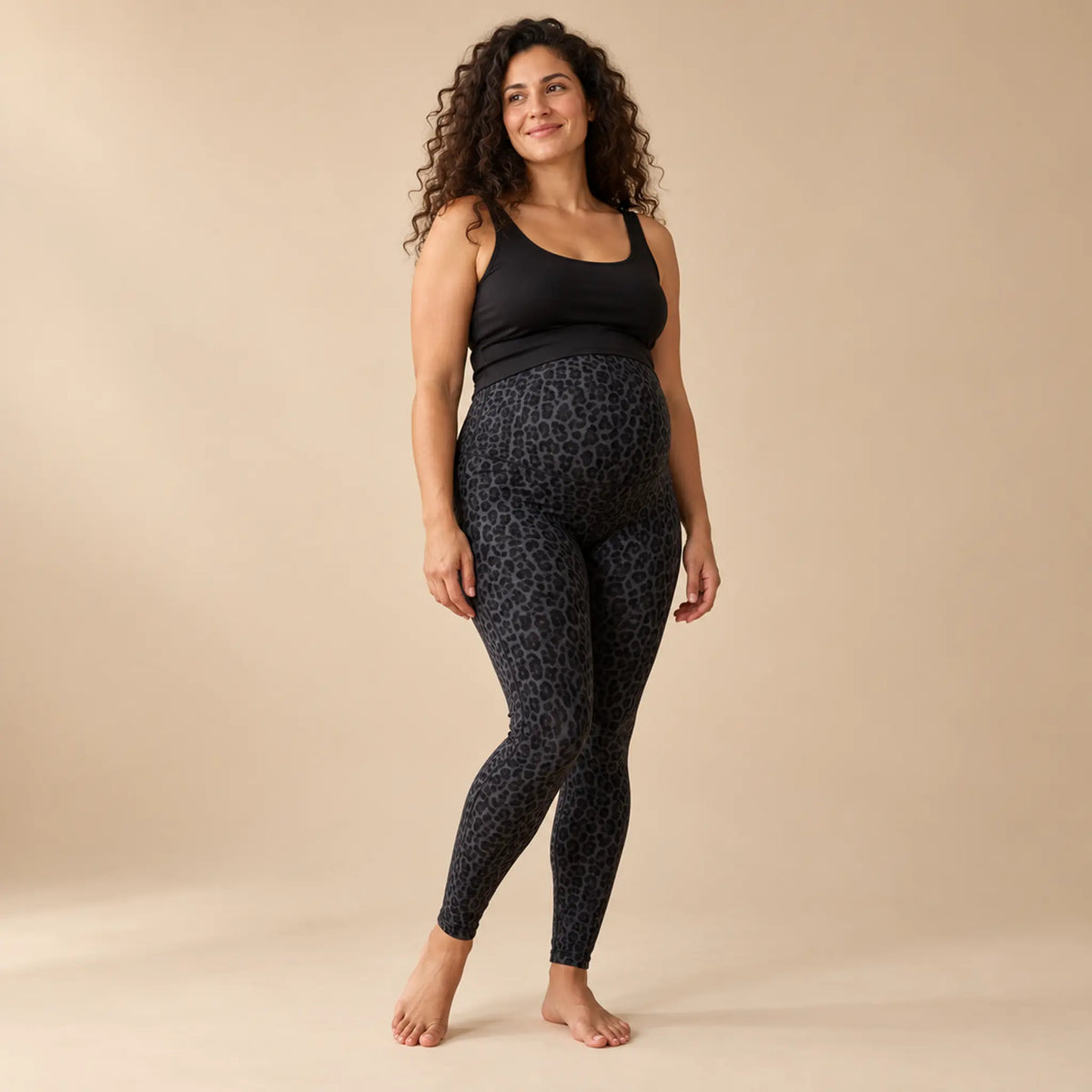 OONO leggings-leo print grey/black — maternity lookbook, look 05
