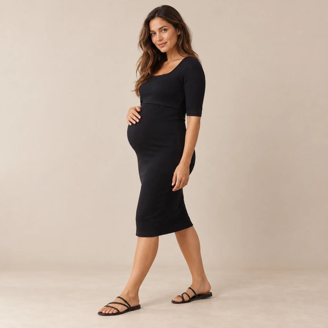 Signe square neck — maternity lookbook, look 02