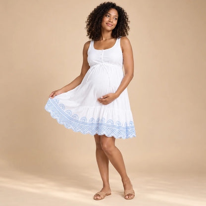 Sabrina: Embroidered Sundress — maternity lookbook, look 01