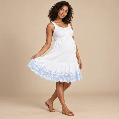 Sabrina: Embroidered Sundress — maternity lookbook, look 02
