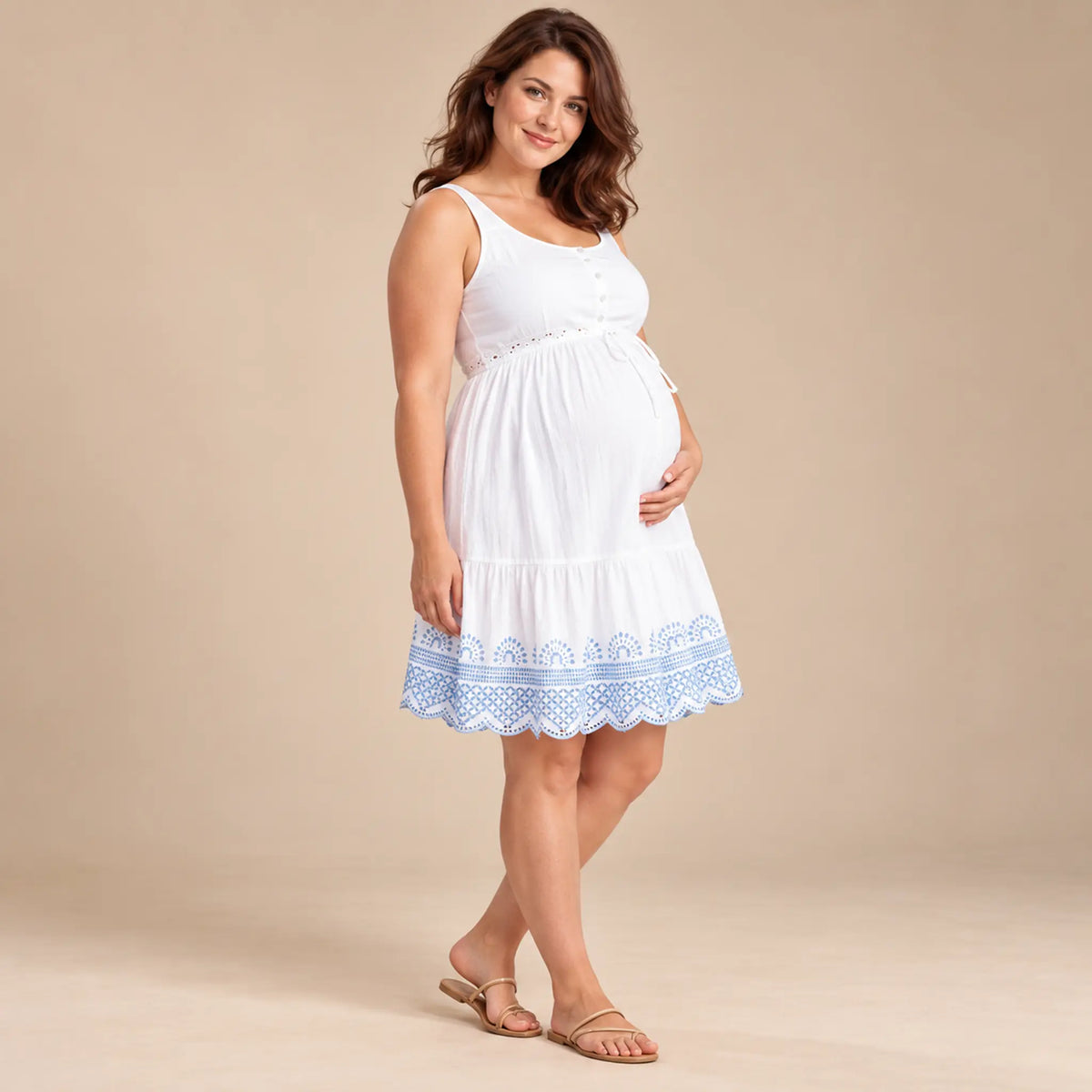 Sabrina: Embroidered Sundress — maternity lookbook, look 04
