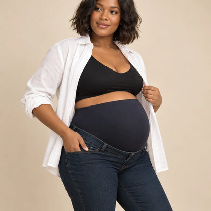 Marcus OB: Indigo Organic Overbump Jeans — maternity lookbook, look 04
