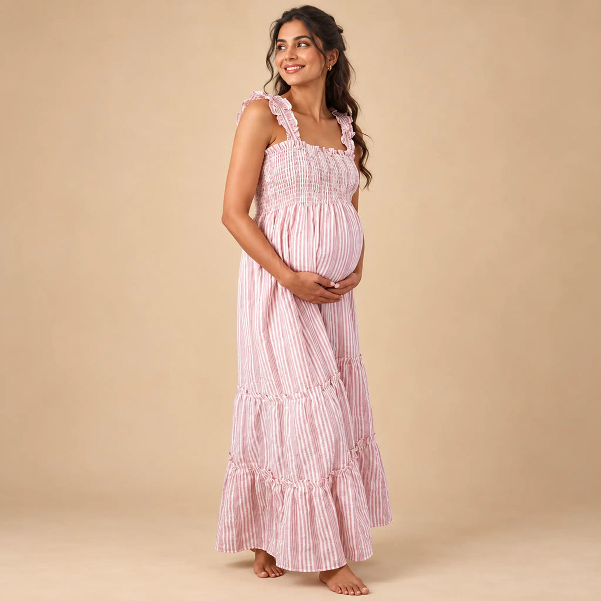 Savannah Shirred Maternity &amp; Nursing Dress — maternity lookbook, look 01