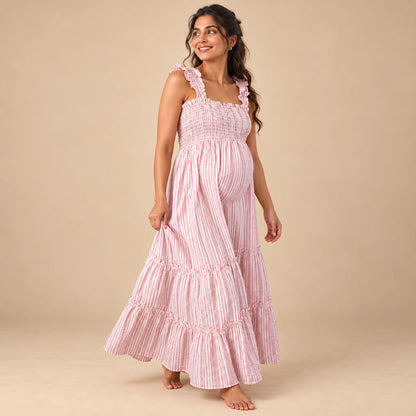 Savannah Shirred Maternity &amp; Nursing Dress — maternity lookbook, look 03