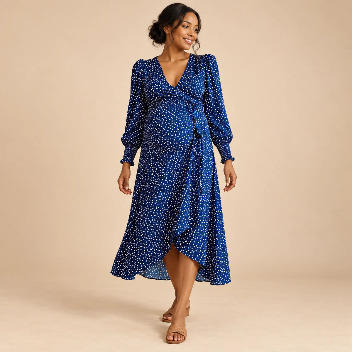 Tia Tiny Hearts Maternity &amp; Nursing Wrap Dress — maternity lookbook, look 03