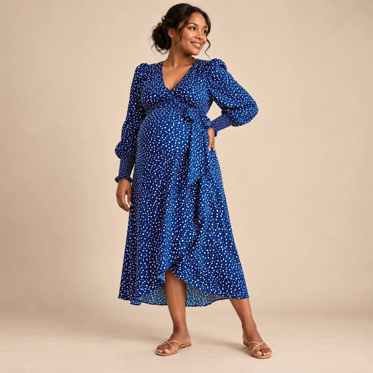 Tia Tiny Hearts Maternity &amp; Nursing Wrap Dress — maternity lookbook, look 04