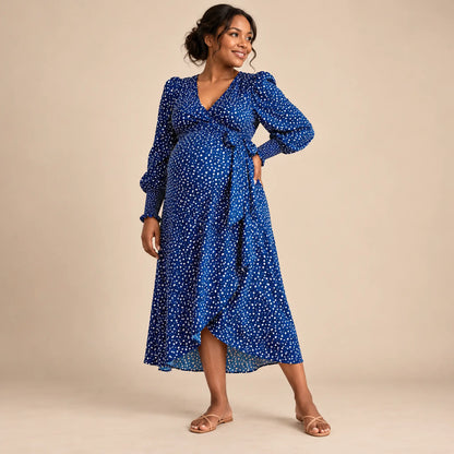 Tia Tiny Hearts Maternity &amp; Nursing Wrap Dress — maternity lookbook, look 04