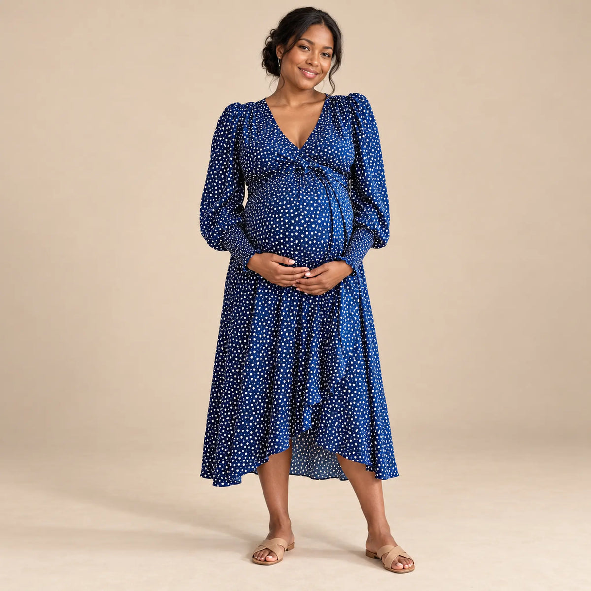 Tia Tiny Hearts Maternity &amp; Nursing Wrap Dress — maternity lookbook, look 05