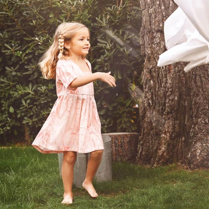 Pink Almonds Cotton Loose-Dress