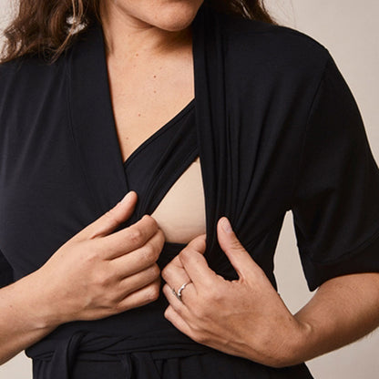 Lounge wrap top-Black