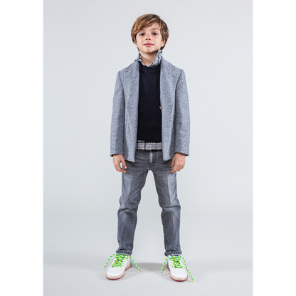 Boy Double Breasted Peacoat - Grey