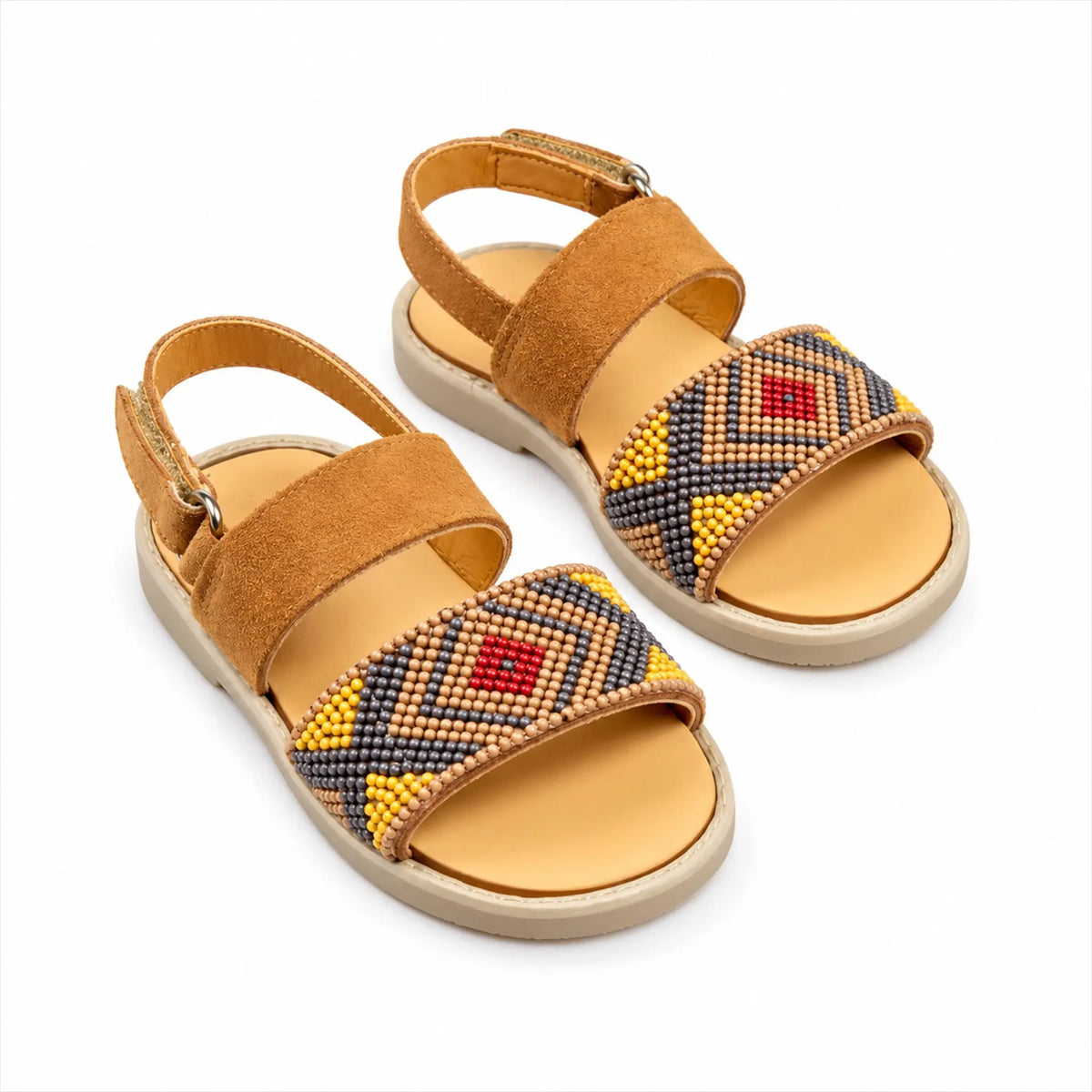 Tribal Band Embellished Vaccheta Leather - Camel product photo on pure white background