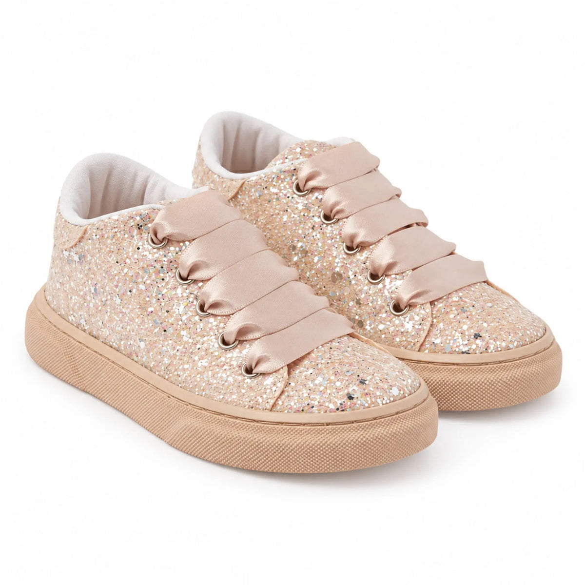 Nude Glitter Sneaker product photo on pure white background