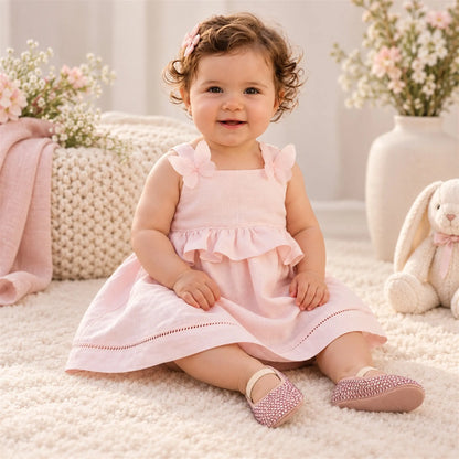 Babywalker Nude Swarovski Crystals Baby Ballerina worn lookbook, shoe size 16-17