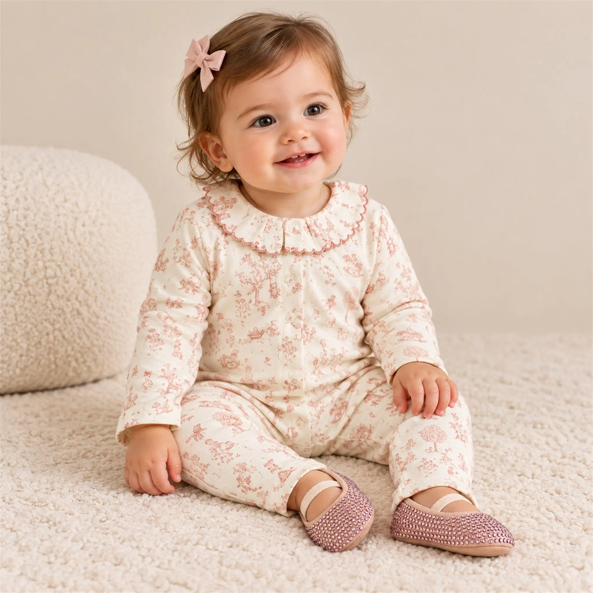 Babywalker Nude Swarovski Crystals Baby Ballerina worn lookbook, shoe size 18-19