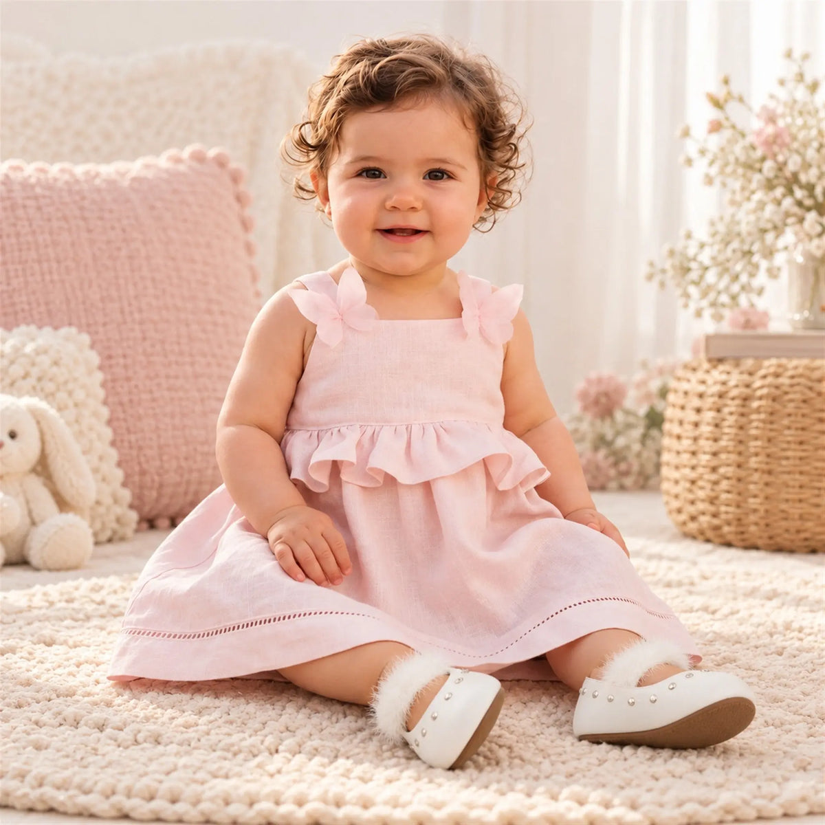 Babywalker Fur Ballerina - White worn lookbook, shoe size 19