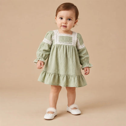 Babywalker Fur Ballerina - White worn lookbook, shoe size 27