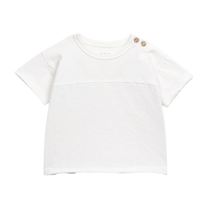 Plain White Jersey T-shirt &amp; Ocean Leaves Swim Shorts