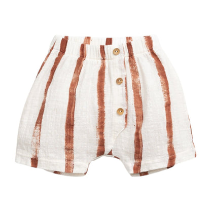 Sweet Pear Baby T-shirt &amp; Rust Stripe Shorts