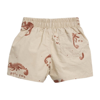 Brown Jersey T-shirt &amp; Desert Chamaleon Swim Shorts