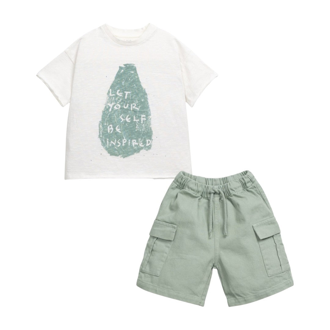 Be Inspired Tee & Sage Utility Shorts
