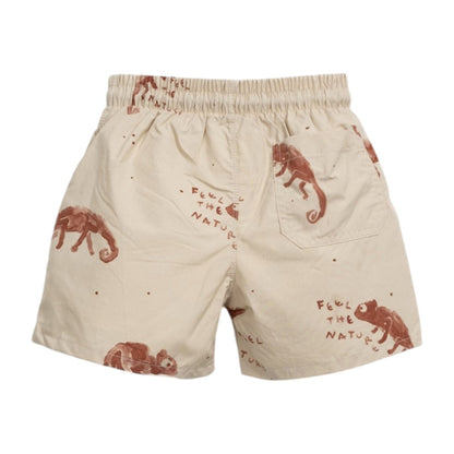 Brown Jersey T-shirt &amp; Desert Chamaleon Swim Shorts