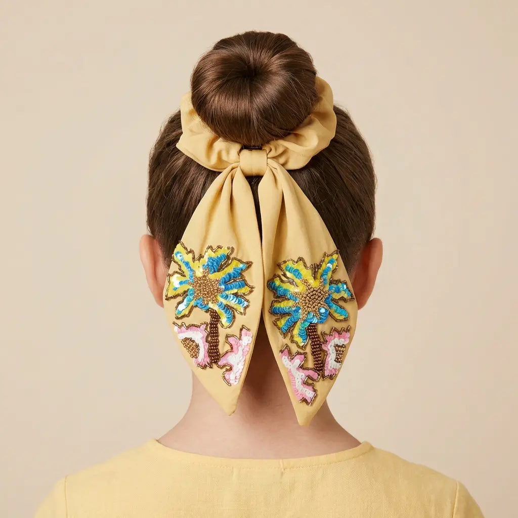 Sahara Palm Linen Scrunchy LAYALEE