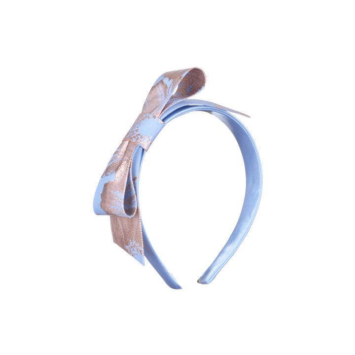 Side Bow Hairband - Powder blue and Rose Gold