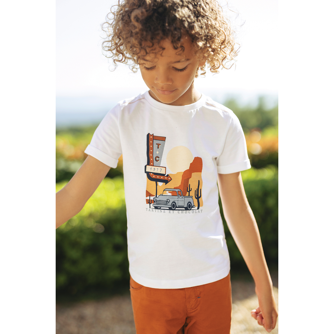 Brown Illustration T-shirt