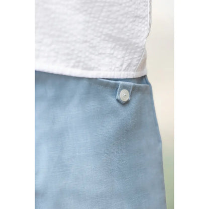 100% Linen White Shirt Boys &amp; Blue Shorts TARTINE ET CHOCOLAT