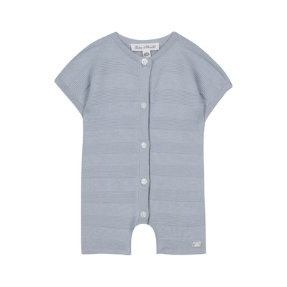 100% Cotton Knit Blue Grey Baby Romper