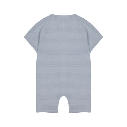 100% Cotton Knit Blue Grey Baby Romper