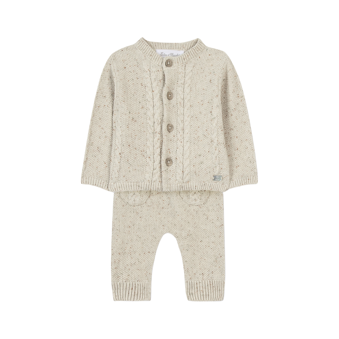 100% Cotton Knit Beige Baby Set